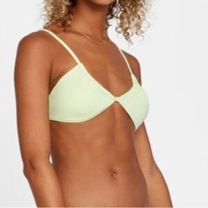 NWT RVCA SOLID lime green MULTI-WAY TRILETTE BIKINI TOP large